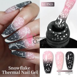 Oja semipermanenta LILYCUTE Thermal Snowflake Gel Nail UV / LED de 7 ml - LC-TN21 Black-Pink